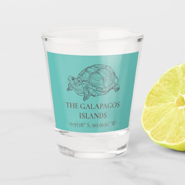 Galapagos Inseln Breite und Länge Schnapsglas (Vorderseite)