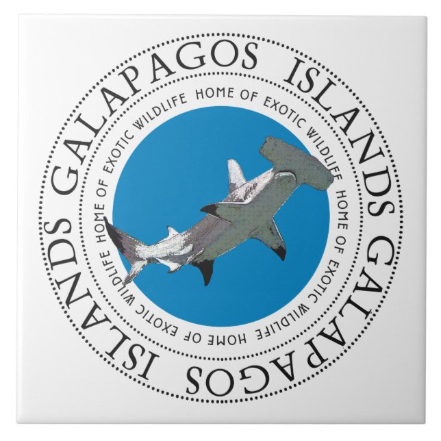 Galapagos Inseln Hammerhead Shark Fliese (Vorderseite)