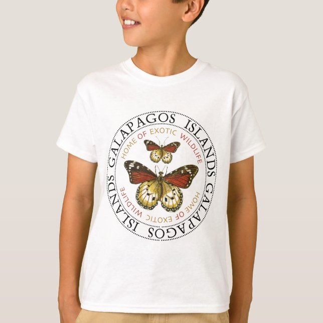 Galapagos-Inseln Schmetterlinge T-Shirt (Vorderseite)