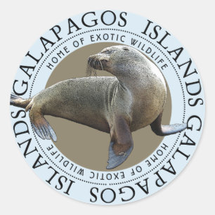 Galapagos Inseln Siegel Seelöwen Runder Aufkleber