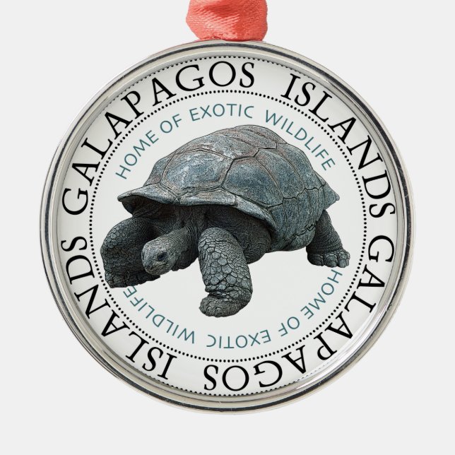 Galapagos Inseln Tortoise Ornament Aus Metall (Vorne)