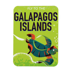 Galapagos Inseln Vintage Reise Poster Kunst. Magnet