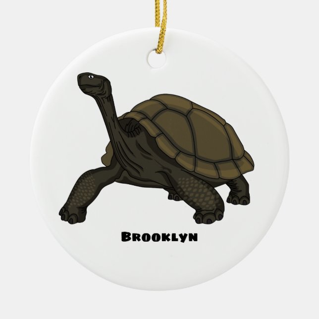 Galapagos-Landschildkröte Keramik Ornament (Vorne)
