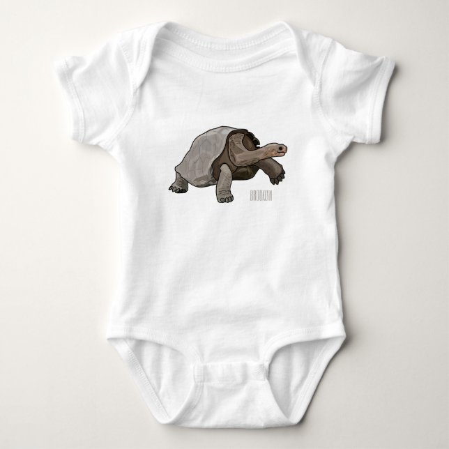 Galapagos-Tortoise-Cartoon Baby Strampler (Vorderseite)