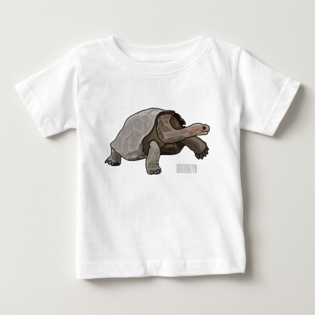 Galapagos-Tortoise-Cartoon Baby T-shirt (Vorderseite)