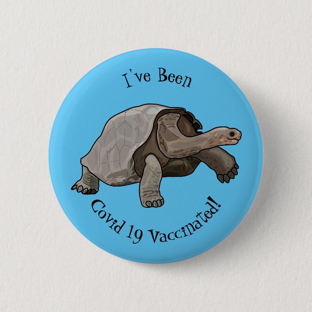 Galapagos-Tortoise-Cartoon Button (Vorderseite)