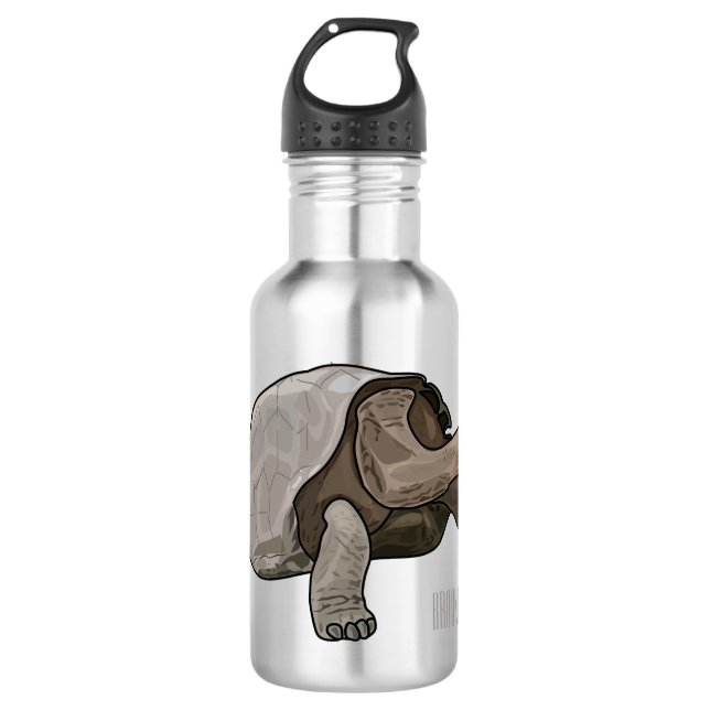 Galapagos-Tortoise-Cartoon Edelstahlflasche (Vorderseite)