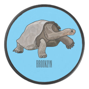 Galapagos-Tortoise-Cartoon Eishockey Puck