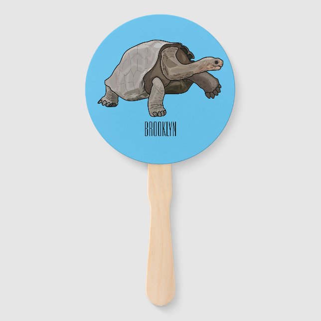 Galapagos-Tortoise-Cartoon Fächer (Vorderseite)