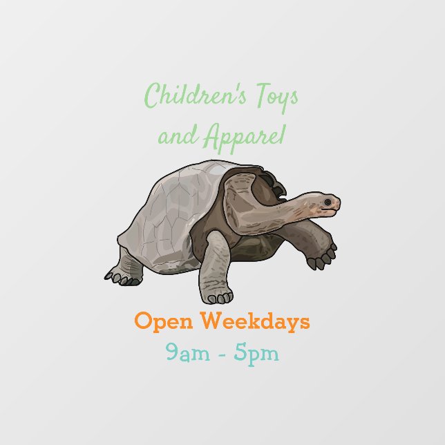 Galapagos-Tortoise-Cartoon Fensteraufkleber (Blatt)