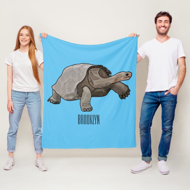 Galapagos-Tortoise-Cartoon Fleecedecke (Beispiel)