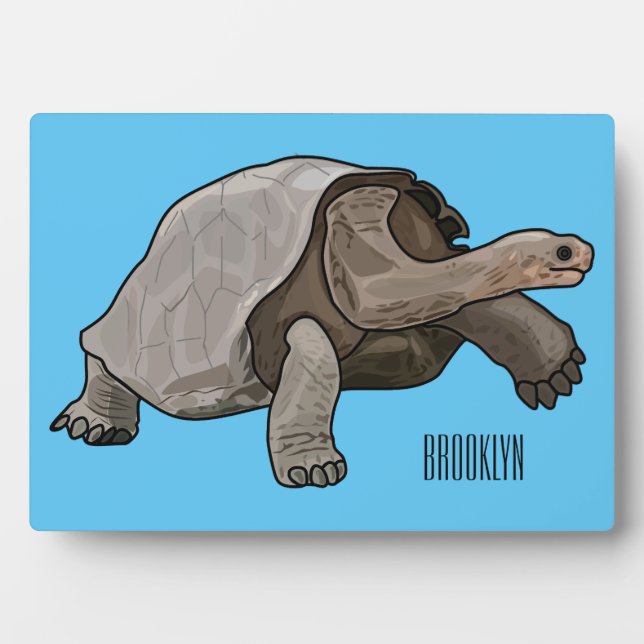 Galapagos-Tortoise-Cartoon Fotoplatte (Vorderseite)