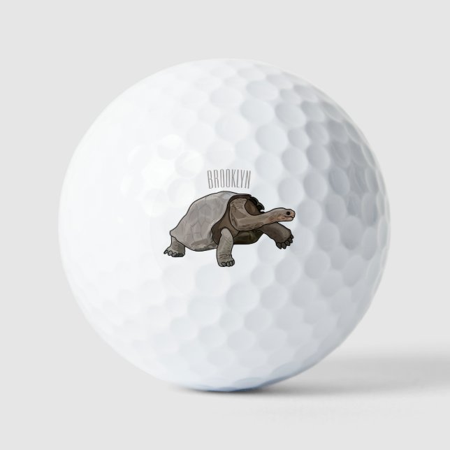 Galapagos-Tortoise-Cartoon Golfball (Vorderseite)