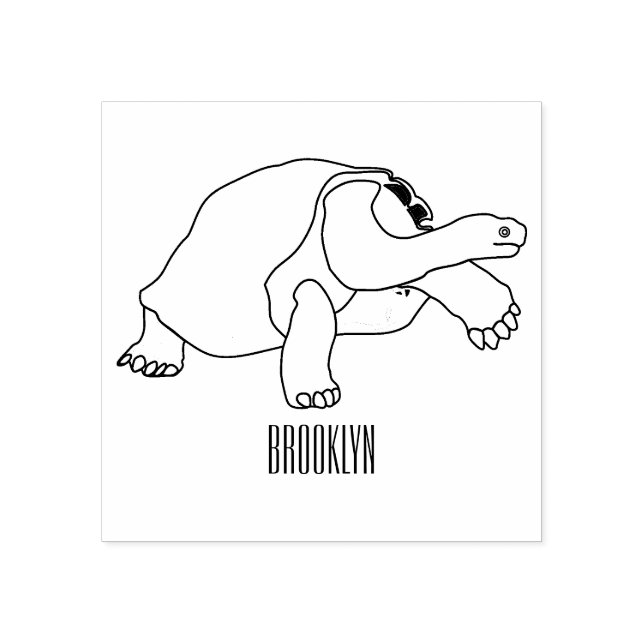 Galapagos-Tortoise-Cartoon Gummistempel (Prägung)