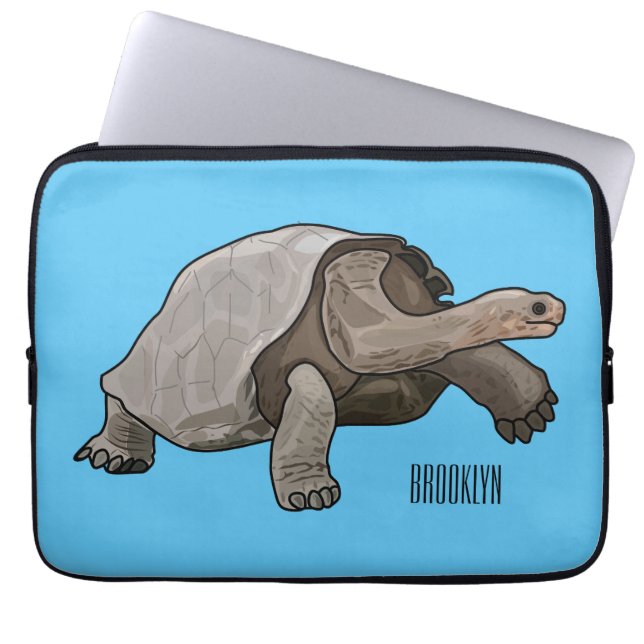 Galapagos-Tortoise-Cartoon Laptopschutzhülle (Vorderseite)