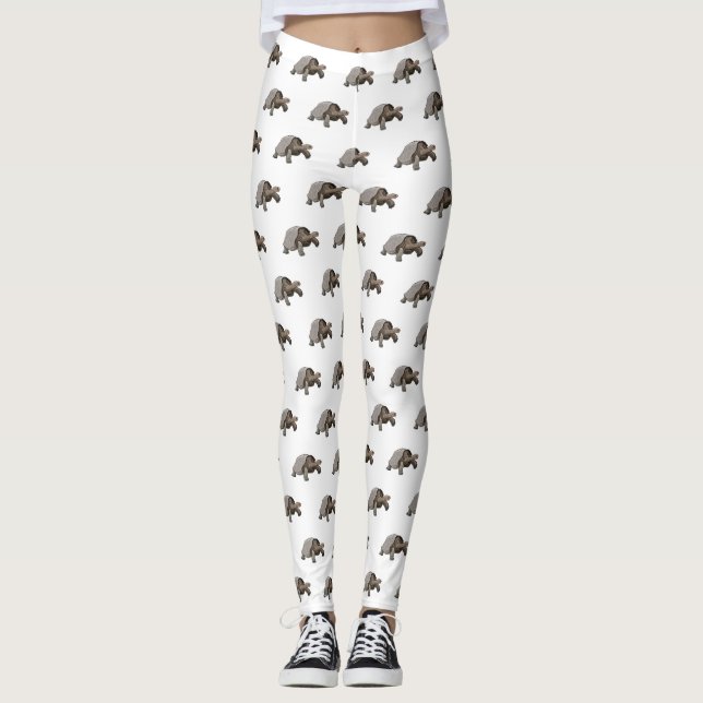Galapagos-Tortoise-Cartoon Leggings (Vorderseite)