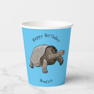 Galapagos-Tortoise-Cartoon Pappbecher