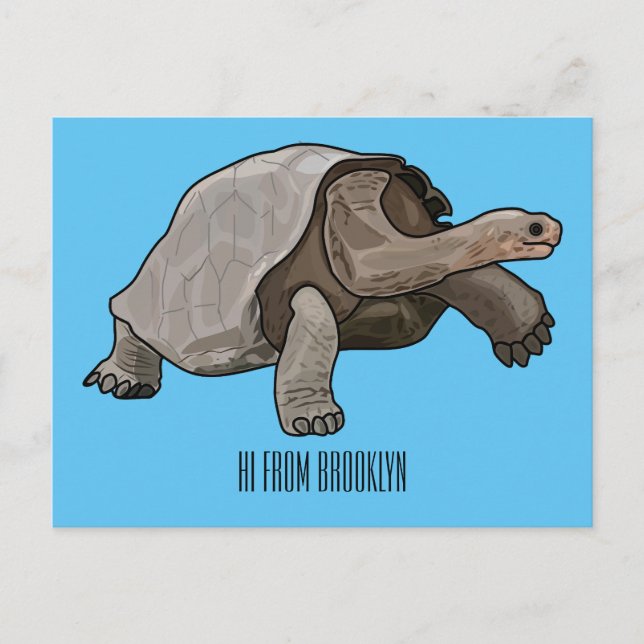 Galapagos-Tortoise-Cartoon Postkarte (Vorderseite)