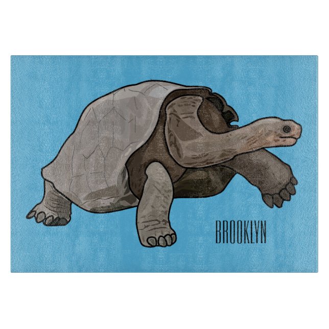 Galapagos-Tortoise-Cartoon Schneidebrett (Vorderseite)