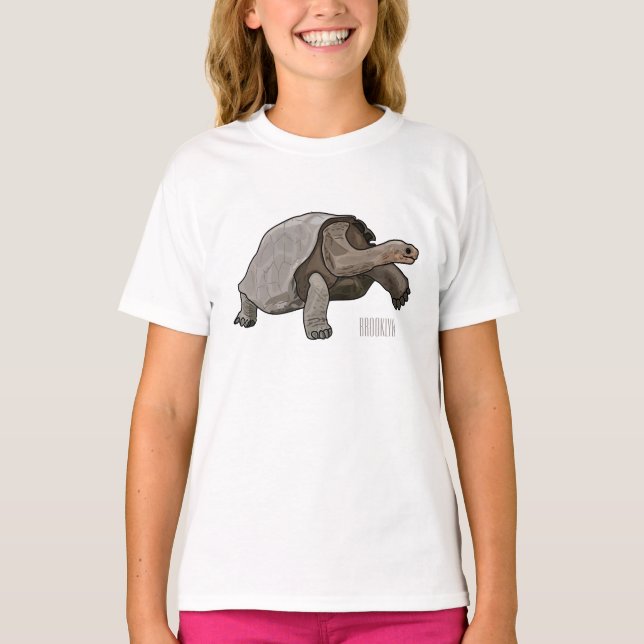 Galapagos-Tortoise-Cartoon T-Shirt (Vorderseite)