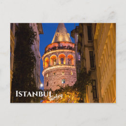 Galata Tower in Istanbul Türkei Postkarte