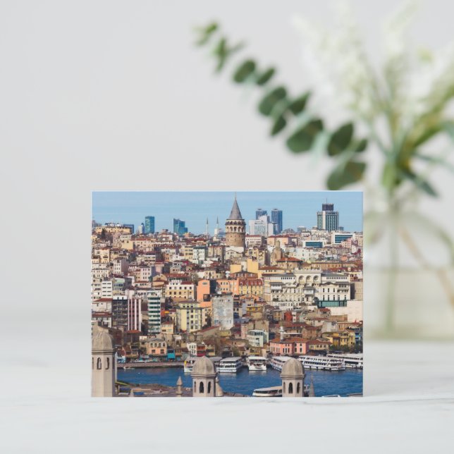 Galata Tower, Türkei Feiertagspostkarte (Stehend Vorderseite)