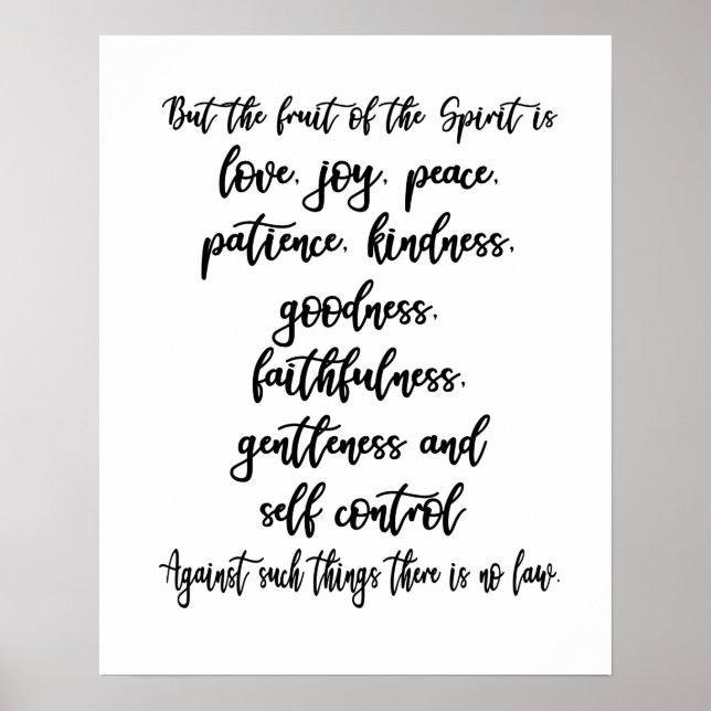 Galaten 5:22-23 Frucht des Geistes Bibelverses Poster (Vorne)