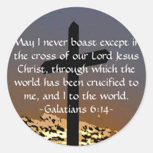 Galaten 6:14 runder aufkleber