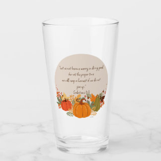 Galaten 6:9 Ernte Herbst Dankbarer Pumpkin Glas