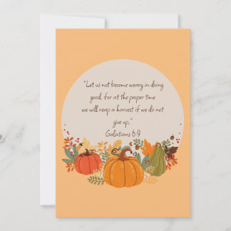 Galaten 6:9 Ernte Herbst Dankbarer Pumpkin Karte