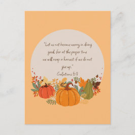 Galaten 6:9 Ernte Herbst Dankbarer Pumpkin Postkarte