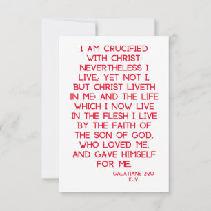 Galatians 2:20 KJV Bibelschrift Begrüßung Karte