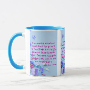 Galatians 2:20 KJV Bibelschrift Bild Zwei-Ton Tasse