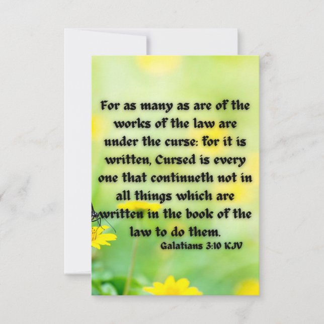 Galatians 3:10 KJV Bible Verse Pic Flat Gruß Karte (Vorderseite)