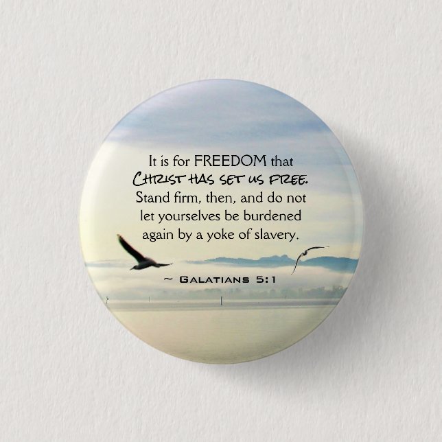 Galatians 5:1 Für FREEDOM Christ hat Set uns koste Button (Vorderseite)