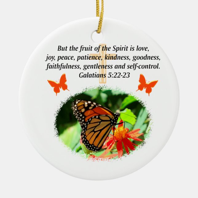 GALATIANS 5 BUTTERFLY FOTO DESIGN KERAMIKORNAMENT (Vorne)