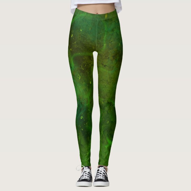 "Galaxia Verde" Leggings Abstraits (Devant)