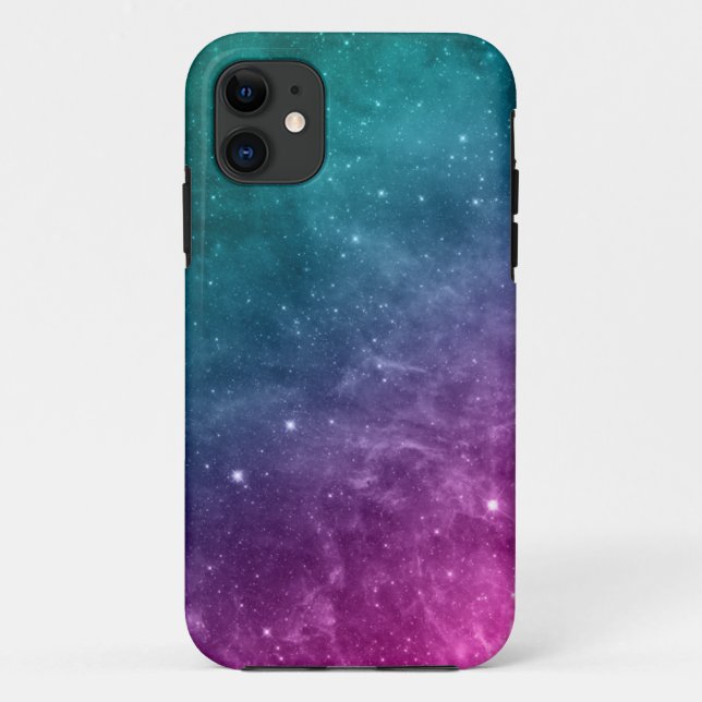 Galaxie-aquamarine rosa blaue Nebelfleck-Sterne Case-Mate iPhone Hülle (Rückseite)