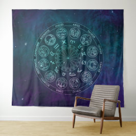 Galaxie Astrologie Zodiac Zeichen Wandteppich