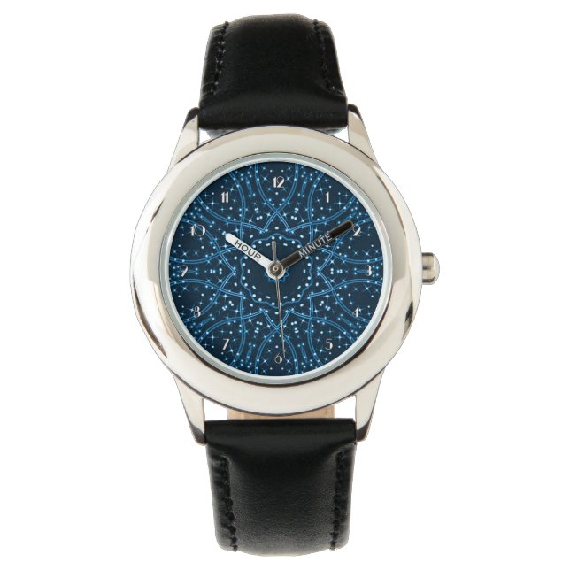 Galaxie Bleue Étoiles Montre poignet (devant)