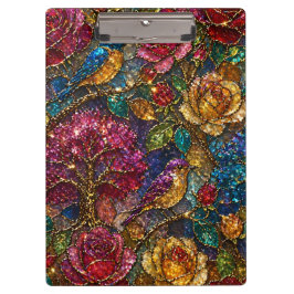 Galaxie-Blumen-Vogel-Muster Klemmbrett