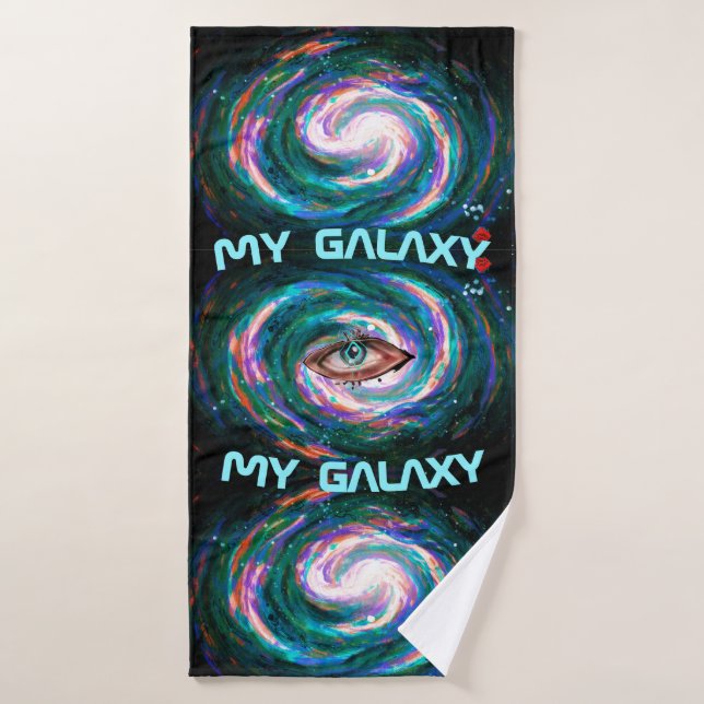 Galaxie de tourbillon peinte à la main avec un oei (Serviette de bain)