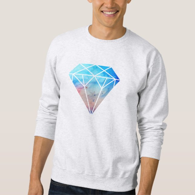 Galaxie-Diamant-Blau Sweatshirt (Vorderseite)
