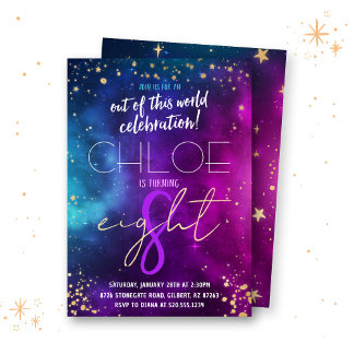 Galaxie Espace Extérieur Invitation Anniversaire