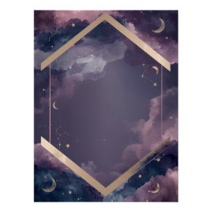 Galaxie-Geburtstagsposter – Aquarell Poster