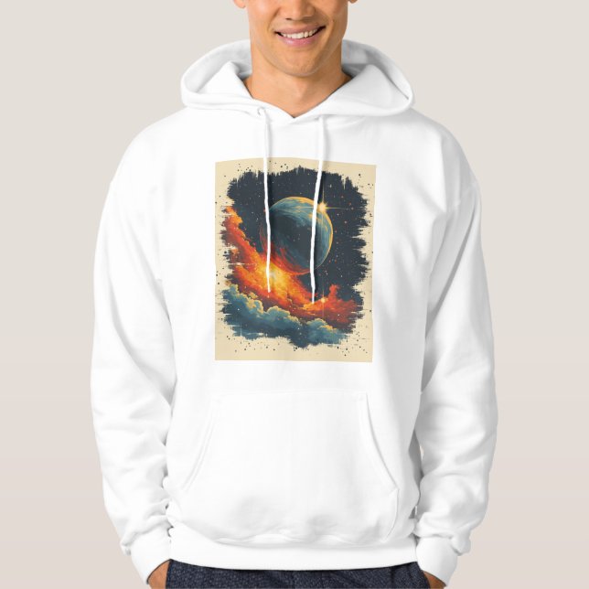 Galaxie im Retrostil Hoodie (Vorderseite)