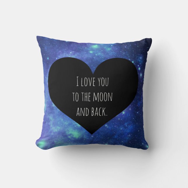 Galaxie je t'aime au coussin de lune et de dos (Recto)