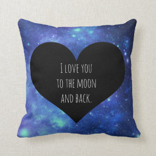 Galaxie je t'aime au coussin de lune et de dos