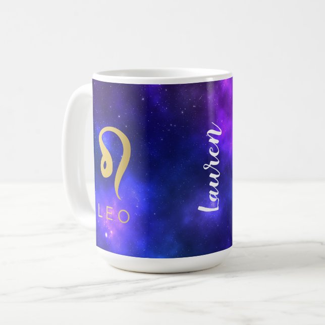 Galaxie-Kaffee-Tassen-Geschenk Löwen Kaffeetasse (Vorderseite Links)