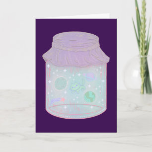 Galaxie-Katze in einem Glas Kawaii Weltraum-Katz Karte